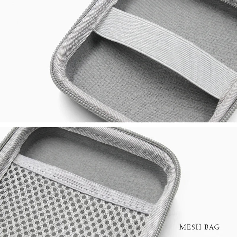 Portable Leather Earphone & Cable Organizer Bag — Travel Digital Accessories Case