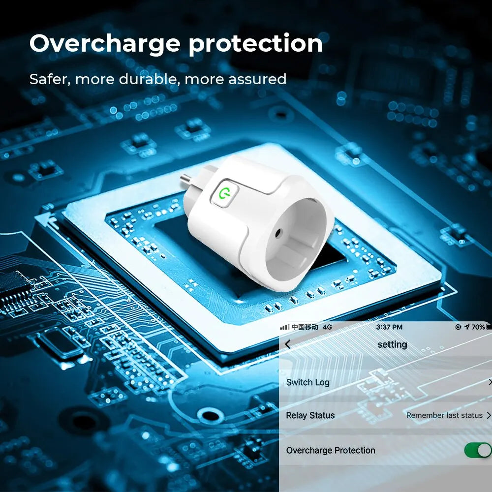 Smart Plug EU 20A WiFi — Voice Control with Alexa & Google Assistant